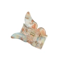 Minimalist acetate hair claw clip with orange and light blue marbled resin texture - Medium / Gradient Pinkish Brown