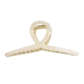 Grande molletta per capelli in acetato bianco crema con molla dorata per acconciature eleganti - 14cm / Bianco conchiglia