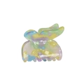 Chic multi-color acetate butterfly hair claw clip with a glossy iridescent finish - Medium / Metallic Green
