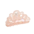 Elegant hollow fan-shaped hair claw clip in iridescent aurora pink resin finish - Hollow Flower