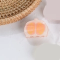 Mini pince à cheveux forme fruit en résine orange pêche translucide avec paillettes - Moyen / Style Pamplemousse