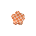 Mini bloemen haarclip van acryl met oranje geruit patroon voor haarstyling bij meisjes - Oranje Schaakbordbloem 2.5cm