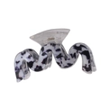 Elegant M-shaped acrylic hair claw with chic black and white marble cow print pattern - Gray Leopard M-Shape Clip 9cm