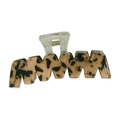 Fashionable leopard print acrylic hair claw clip with transparent base and wave design - Leopard Wave Shape 10cm