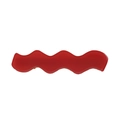 Minimalist red wave acetate hair clip with glossy candy color finish and metal base - 6.5cm / Vermilion