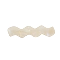 Minimalist wave-shaped cream white acetate hair clip with a smooth glossy resin finish - 6.5cm / Shell White