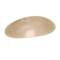 Polished cream brown acetate geometric oval hair clip with smooth glossy finish - Milk White 9cm