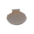 Taupe shell hair claw with gold glitter stripes and minimalist acrylic finish for women - 6.5cm / Dark Gray