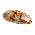 Fashion acetate geometric oval spring hair clip with amber tortoise shell pattern texture - Floral Brown 9cm
