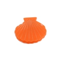 Vibrant orange shell-shaped hair claw clip in high-shine acrylic with gold-line detail - 6.5cm / Dark Orange