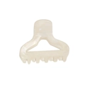 Haarklammer aus Acetat im Marmor-Design in Creme-Weiß für elegante Hochsteckfrisuren - Muschelweiß Dreieckig Hohl