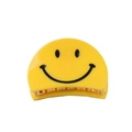 Gelbe Acryl-Haarklammer in Halbrunder-Form mit einem klassischen Smiley-Gesicht-Muster - Gelb
