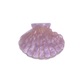 Elegant shell hair claw clip in lavender with pearlescent texture and gold glitter lines - 6.5cm / Taro Purple