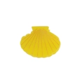 Pince à cheveux coquille en acrylique jaune vif avec des lignes de texture orange - 6.5cm / Couleur Citron