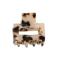Chic tortoiseshell acetate square hair claw clip with vintage checkered leopard pattern - Tortoiseshell Square Hollow