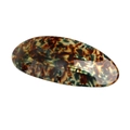Fashionable tortoise shell acetate oval hair clip with vintage mottled pattern - Floral Green 9cm