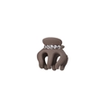Matte mocha-braune Mini-Haarklammer mit fünf Strasssteinen für hohen Pferdeschwanz - Kaffee (3.5cm)