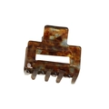 Mini amber tortoiseshell hair claw with a hollow square acetate pattern - Amber Square Hollow
