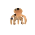 Pinza per capelli in acetato marmorizzato color tè al latte con accenti dorati - Beige Tartarugato (5.3cm)