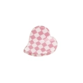Pinza para el pelo de corazón con patrón de tablero rosa y blanco en acetato brillante - Tablero Rosa y Blanco (2.5cm)
