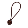 Brown elastic hair tie featuring an amber translucent heart charm with handmade engraving - 1.8cm / Bud-Dark Brown (1.8cm)