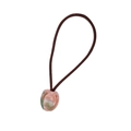 Pink and green gradient resin flower hair tie with France handmade gold engraving - Bud-Floral Pink (1.8cm)