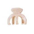 Molla per capelli in acetato beige marmorizzato con denti in metallo dorato - Bianco Vibrante (5.3cm)