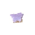Mini pinza de pelo de mariposa en acrílico jaspeado morado con dientes de metal dorado - Púrpura Taro (2cm)