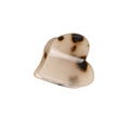 Cream heart hair claw with dark brown tortoiseshell pattern made of acetate - Tortoiseshell (2.5cm)