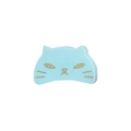 Pinza per capelli gatto azzurro con dettagli dorati in resina acrilica minimalista - Celeste