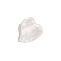 Minimalist white heart-shaped hair clip in translucent acetate for a simple cute look - Pure White (2.5cm)