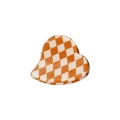 Cute heart-shaped hair claw clip with orange and white checkered acetate pattern - Yellow and White Checkerboard (2.5cm)