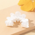 Elegante pinza per capelli in acrilico marmorizzato bianco con design a onde - Motivo Marmo (Bianco 8cm) / Bianco 8cm