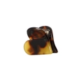 Mini heart-shaped hair clip with classic tortoiseshell pattern and glossy finish - Dark Tortoiseshell (2.5cm)