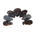 Elegante pinza per capelli in acrilico con trama marmorizzata bianca e nera e bordi ondulati - Motivo Marmo (Nero 8cm) / Nero 8cm