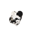 Mini heart acetate hair claw with classic black and white cow pattern for women - Black and White Pattern (2.5cm)