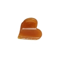 Mini heart-shaped amber acetate hair claw clip for securing bangs and stray hair - Amber (2.5cm)