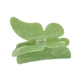 Oversized butterfly hair claw clip in light green marble acrylic finish with metal spring - Cyan Green (11.5cm)