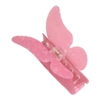 Pink butterfly hair claw clip with pearlescent marble texture for elegant hairstyles - Peach Pink (11.5cm)
