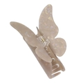 Elegant large butterfly hair claw clip with cream marble texture acrylic finish - Light Coffee (11.5cm)