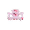 Translucent pink acrylic claw clip with cute strawberry pattern for daily hairstyling - Strawberry Butterfly Clip (5.5cm)