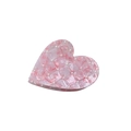 Pinza para el pelo corazón rosa jaspeado con diseño de rejilla y perlas blancas - Rosa Claro 9cm
