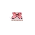 Pink acrylic hair claw clip with classic white polka dot bow pattern and glitter finish - Dark Pink Bowknot (4cm)