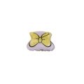 Mini lavender acrylic hair claw clip with yellow polka dot bow and glitter finish - Tender Yellow Bowknot (4cm)