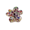 Modische Blumen-Haarklammer aus Acetat mit buntem Schildpatt-Muster für elegantes Haarstyling - Buntes Muster 7.3cm