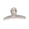 Pince à cheveux mauve élégante avec perles blanches et motif lapin irisé - Ours Étincelant Gris (13cm)