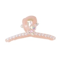 Pince à cheveux rose avec perles et motifs lapin irisés sur un ressort métallique robuste - Ours Étincelant Rose (13cm)