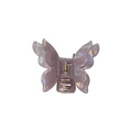 Iridescent lavender double-layered butterfly hair claw clip with 3D acetate finish - 4.8cm / Phantom Purple
