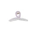 Pinza para el pelo retorcida de color morado claro translúcido con resorte dorado - 11cm / Violeta fantasma