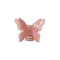 Elegant double-layered butterfly hair claw in iridescent pink finish with gold spring - 4.8cm / Phantom Pink